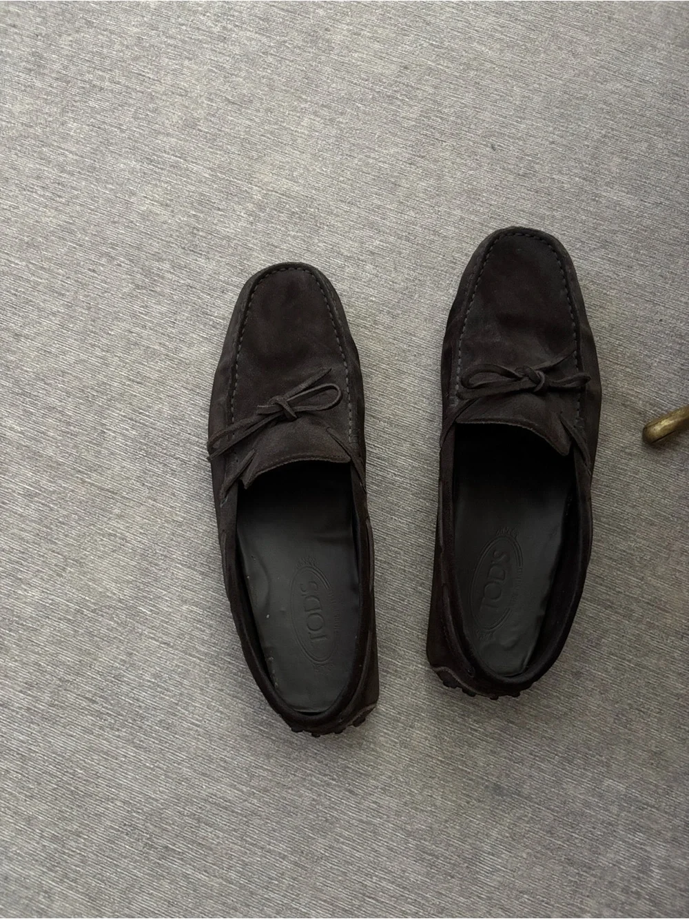 Tod's Dark Brown Suede Gommino Loafers